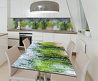 Наклейка 3Д виниловая на стол Zatarga «Струи летнего дождя» 600х1200 мм для домов, квартир, с QT, код: 6509011