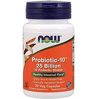 Пробиотик NOW Foods Probiotic-10 25 billion 30 Veg Caps EV, код: 7518536
