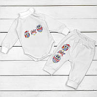 Молочный набор для ребенка от трех месяцев Malena совушки 86 см белый PS, код: 8418154