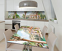 Наклейка 3Д виниловая на стол Zatarga «Домик в долине» 600х1200 мм для домов, квартир, столов UP, код: 6442906