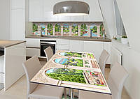 Наклейка 3Д виниловая на стол Zatarga «Фазенда у моря» 650х1200 мм для домов, квартир, столов QT, код: 6509505