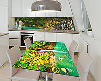Наклейка 3Д виниловая на стол Zatarga «Звон струящейся воды» 600х1200 мм для домов, квартир, QT, код: 6440054