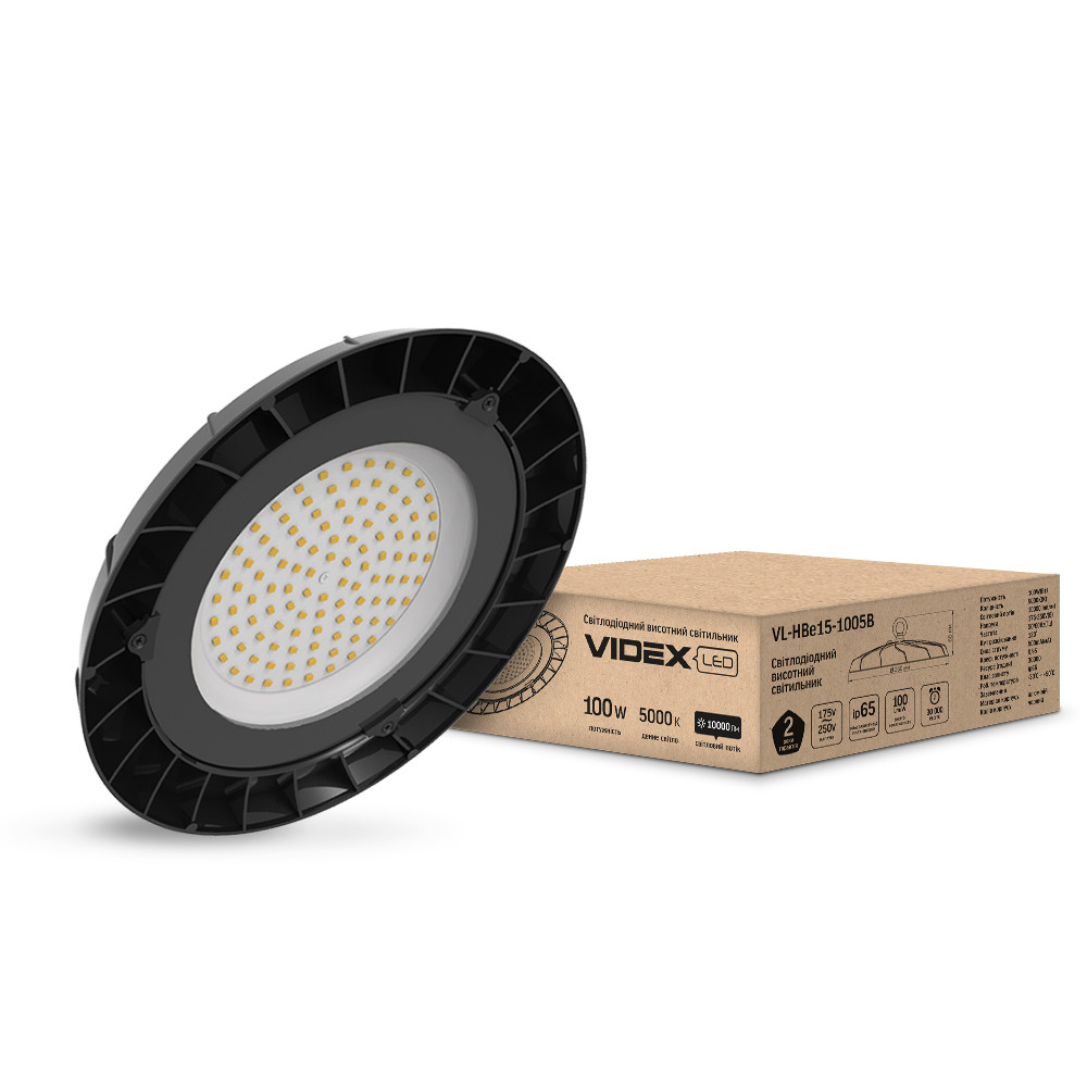 LED светильник высотный ХайБей Videx 100W 5000K черный VL-HBe15-1005B 25272