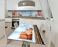 Наклейка 3Д виниловая на стол Zatarga «Новогодние чудеса» 650х1200 мм для домов, квартир, сто UP, код: 6443514