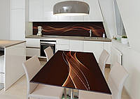Наклейка 3Д виниловая на стол Zatarga «Волны шоколада» 650х1200 мм для домов, квартир, столов QT, код: 6440398