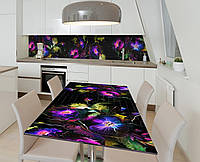 Наклейка 3Д виниловая на стол Zatarga «Неоновые фантазии» 650х1200 мм для домов, квартир, сто UP, код: 6443729