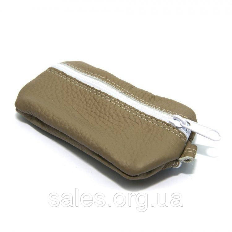 Шкіряна ключниця-гаманець Gofin На Два Відділення Бежева Skg-10105 SC, код: 7474779
