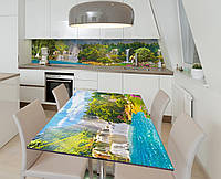 Наклейка 3Д виниловая на стол Zatarga «Рай на Земле» 600х1200 мм для домов, квартир, столов, QT, код: 6510334