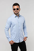 Рубашка классическая однотонная мужская Redpolo 3808 L Голубой (2000989956525) PS, код: 8309280