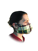 Маска многоразовая, двухслойная Бязь шотландка
