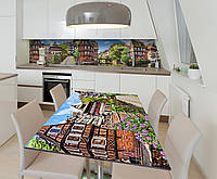 Наклейка 3Д виниловая на стол Zatarga «Голландский уют» 600х1200 мм для домов, квартир, столо QT, код: 6441075