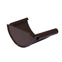 Євро Загл. для жолоба d140 мм ЛІВА КОРИЧНЕВА RAL 8017 глянець