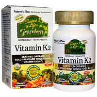 Витамин K Nature's Plus Source of Life Garden Vitamin K2 120 mcg 60 Caps OM, код: 7518104