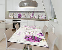 Наклейка 3Д виниловая на стол Zatarga «Лавандовый уют» 650х1200 мм для домов, квартир, столов UP, код: 6444494