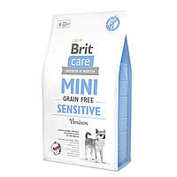 Корм Brit Care Mini Grain Free Sensitive гипоаллергенный беззерновой сухой с олениной для соб OM, код: 8451267