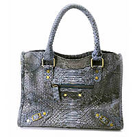 Женская сумка Piton Bags из кожи питона 30х21х10 см Серая (DN32640A) AG, код: 5525543