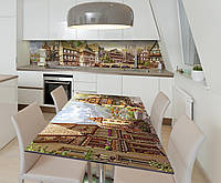 Наклейка 3Д виниловая на стол Zatarga «Немецкая деревушка» 650х1200 мм для домов, квартир, ст QT, код: 6441871