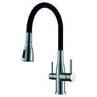 Смеситель для кухни Koer KI-72024-02 с выходом для питьевой воды (нерж. сталь) (KR5011) CP, код: 8406025