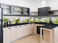 Наклейка виниловая кухонный фартук Zatarga Зеленые Линии 650х2500 мм OM, код: 5570554