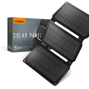 Портативний зарядний пристрій сонячна панель VIDEX VSO-F515UU 15W 27368