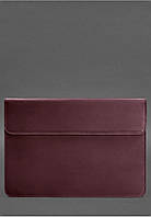 Кожаный чехол-конверт на магнитах для ноутбука Универсальный Бордовый Crazy Horse BlankNote OM, код: 8132060