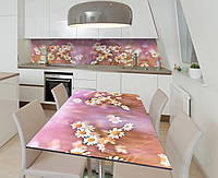 Наклейка 3Д виниловая на стол Zatarga «Дикая ромашка» 600х1200 мм для домов, квартир, столов, QT, код: 6512114