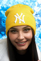 Модна молодіжна шапка-ковпак (6089) Braxton жовтий + білий 56-59 IN, код: 8140358