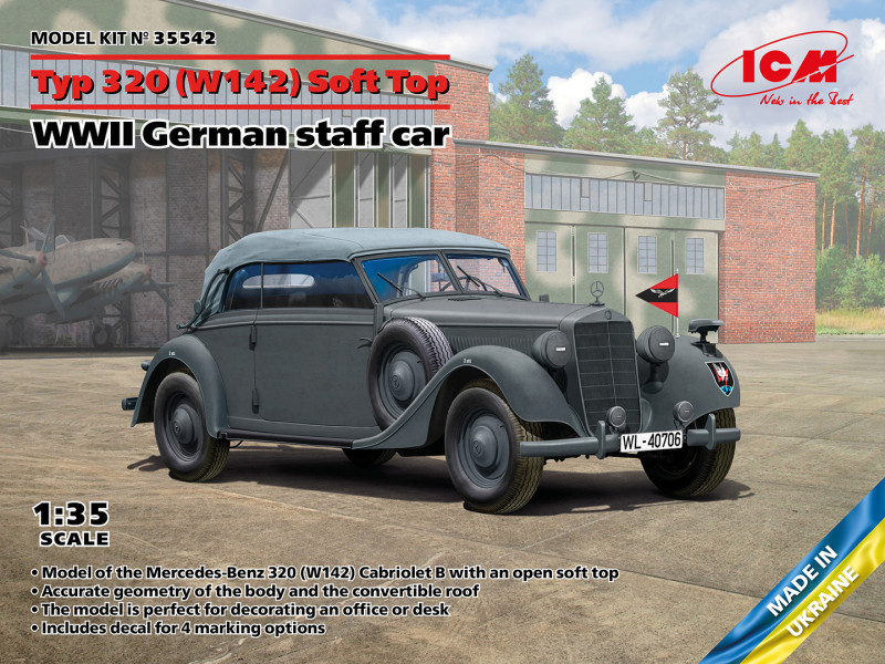 Typ 320 Немецкий штабной автомобиль времен Второй мировой войны с поднятым тентом ish - фото 1 - id-p2165986226