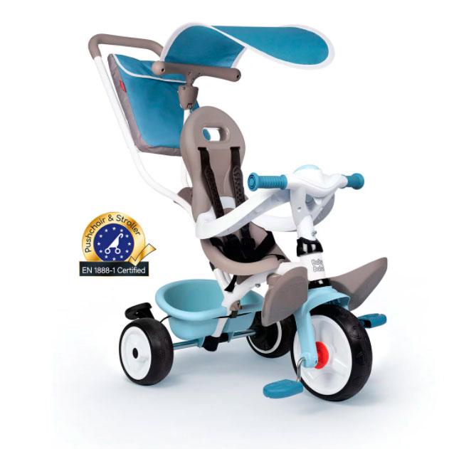 Дитячий велосипед металевий Smoby OL82816 з козирком багажником і сумкою Blue TT, код: 7333373