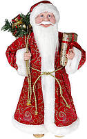 Декоративна статуетка Санта з подарунками 45 см, червоний із золотистим Bona DP69498 SC, код: 6675112