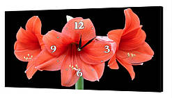 Настінний годинник на полотні 30 x 53 см Квіти (19_S) SC, код: 1225734