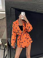 Женский костюм (кимоно+шорты) оранжевого цвета 27221 ORdio 42/48