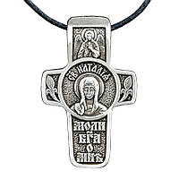 Хрест натільний посріблений Silvering Наталія Свята Мучениця Наталія Нікомідийська 3х1,8х0 SC, код: 6839296