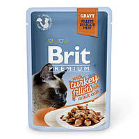 Корм Brit Premium Turkey влажный с индейкой в соусе для взрослых котов 85 гр ET, код: 8452056