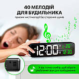 Електронний настільний LED-годинник із будильником SBTR Чорний (BM81-Black) SC, код: 8375504, фото 7