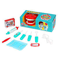 Гр Набір стоматолога 7341   "Technok Toys", 11 елементів, щелепа, маска, окуляри, бейдж, інструменти, в коробці    ish