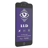 Защитное стекло 11D Mirror Anti Blue для Apple iPhone 8 iPhone 7 Black (7120) TE, код: 1563701