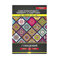 Гр Набір кольорового картону та паперу А4 глянцевий КПК-А4-16 односторонній "Апельсин" ish