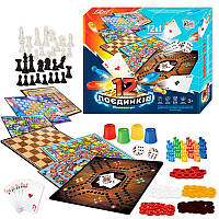 Гр Гра 12 Поєдинків 92918 "4FUN Game Club", ігрові поля, фішки, карти, шахи, шашки, кубик, в коробці ish