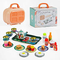 Набір посуду 86-20 SEH (24) "Динозаври", металевий посуд, чайник, таця, чашки, тарілки, блюдця, у валізі,