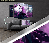 Модульна картина Poster-land у вітальню спальню Квіти Гілка рожева Art-483_5 ( 80х118см ) P ET, код: 6502025