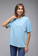 Женская футболка On me OnMe-01 baza XL Голубой (2000989479659) ET, код: 7901836