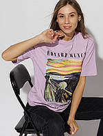 Женская футболка регуляр L сиреневый ADEN Shop ЦБ-00219219 ET, код: 8420829