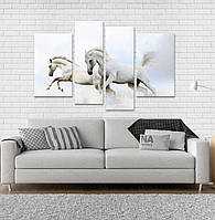 Модульна картина Poster-land Білі Коні Art-89_4 ET, код: 6502400