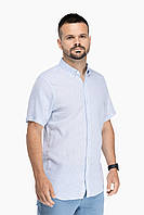 Рубашка однотонная мужская FIGO 7055-B M Голубой (2000904147892) z113-2024