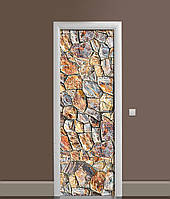 Наклейка на дверь Zatarga «Каменный пазл» 650х2000 мм виниловая 3Д наклейка декор самоклеящая IN, код: 6508553