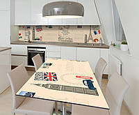 Наклейка 3Д виниловая на стол Zatarga «Евротур» 600х1200 мм для домов, квартир, столов, кофей IN, код: 6508644