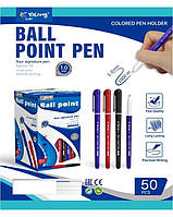 Ручка С 62095   ЦІНА ЗА 50 ШТУК В БЛОЦІ, кулькова, синя паста, товщина лінії 1 мм    ish
