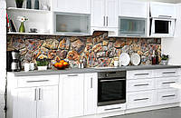 Наклейка на скинали Zatarga на кухню «Каменный пазл» 650х2500 мм виниловая 3Д наклейка кухонн IN, код: 6508815