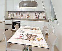 Наклейка 3Д виниловая на стол Zatarga «Символы Парижа» 600х1200 мм для домов, квартир, столов IN, код: 6508907